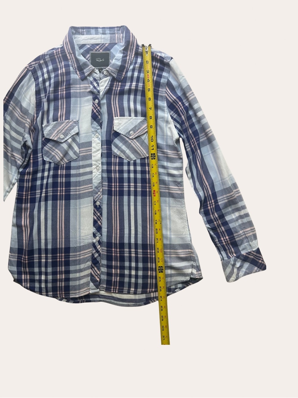Rails Plaid Woman’s Button-Up Shirt Navy & Pink Size Medium - Picture 3 of 15